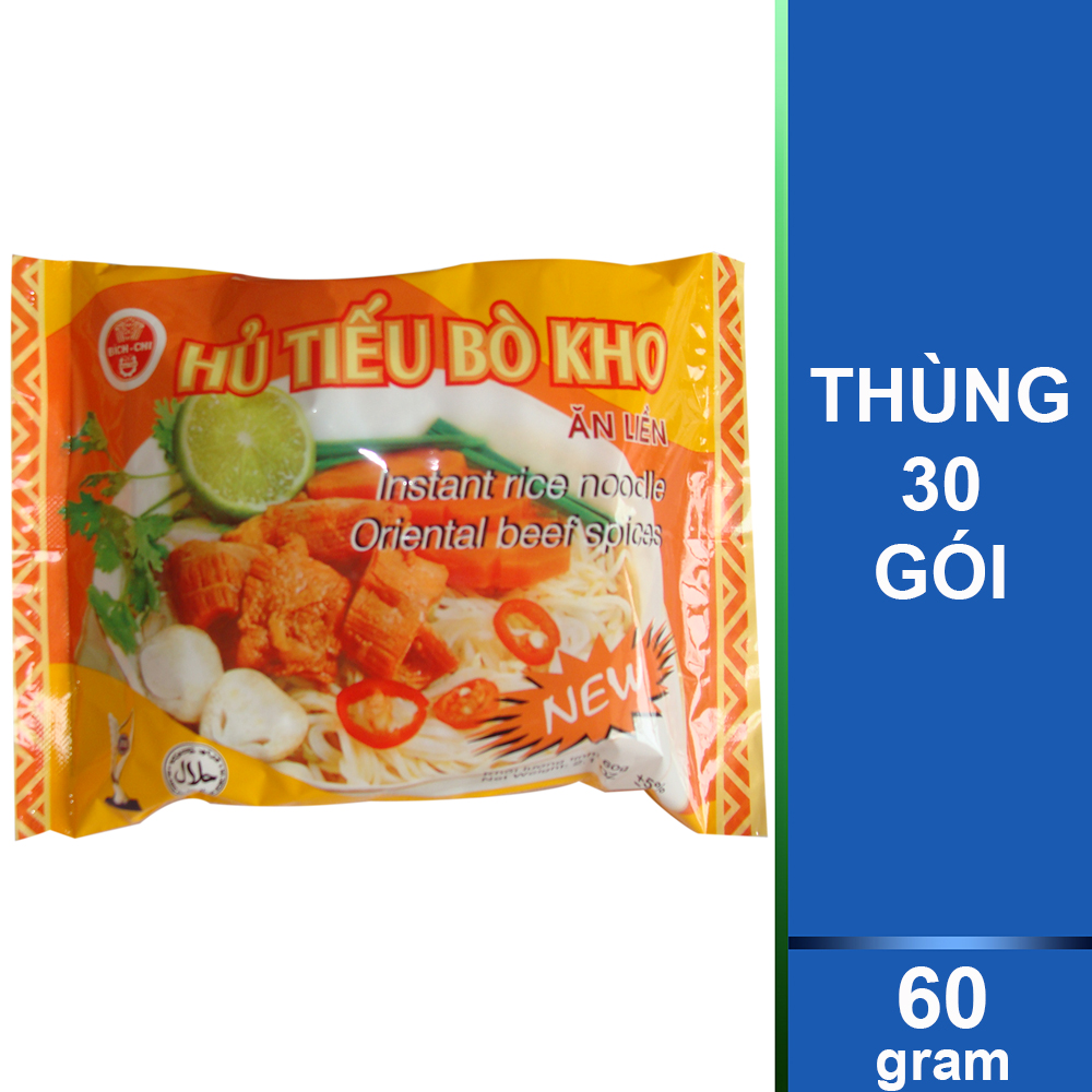 Thùng 30 Gói Hủ Tiếu Bò Kho Bích Chi 60g